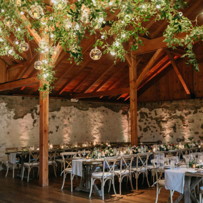 Photo of a reception set up in Grace Winery
